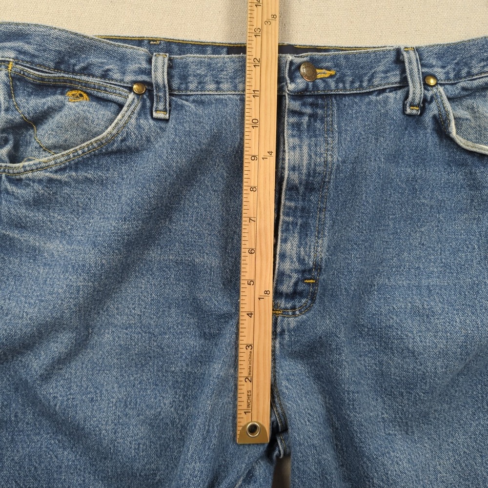 Wrangler Jeans Mens 38x32 Blue George Strait Cowboy Cut Western Distressed 936 - Picture 8 of 15